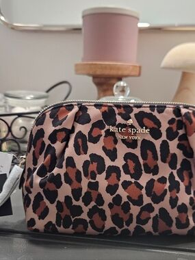 kate spade Pink Leopard Print Cosmetic Pouch